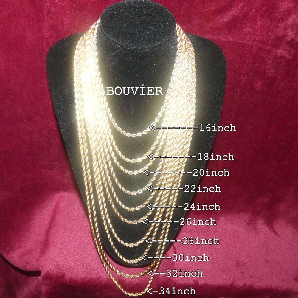 18K Solid White Gold 3mm Rope Chain - Picture 4 of 4